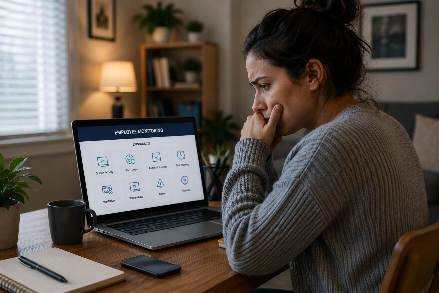 Remote employee concerned about workplace surveillance software